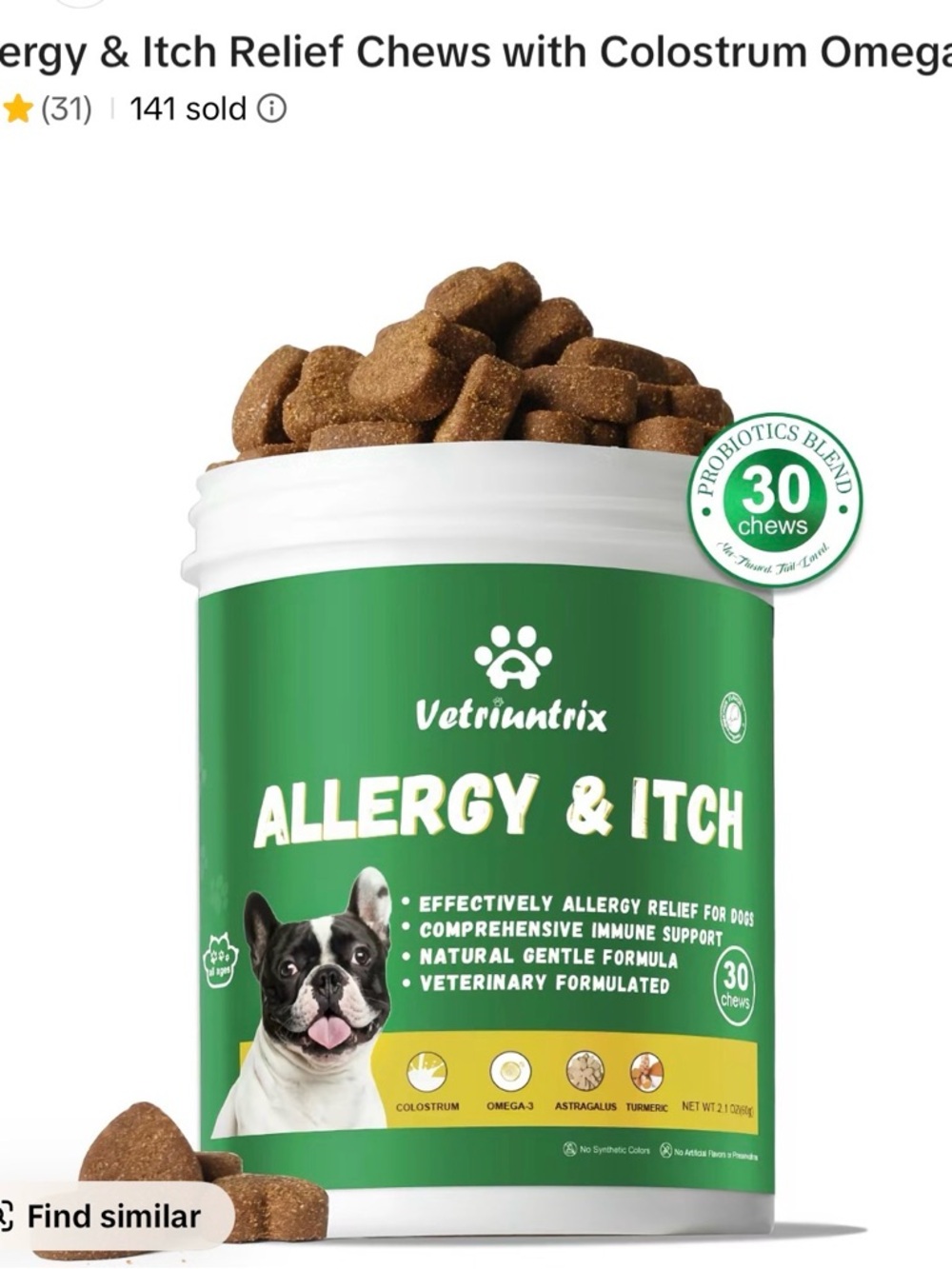 Allergy & Itch Relief Chews for Dogs - Green